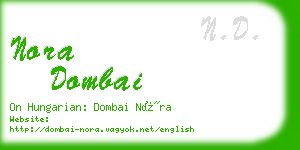 nora dombai business card